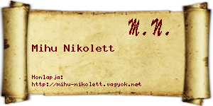 Mihu Nikolett névjegykártya